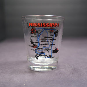Mississippi State Elements Map Shot Glass H 2.3"