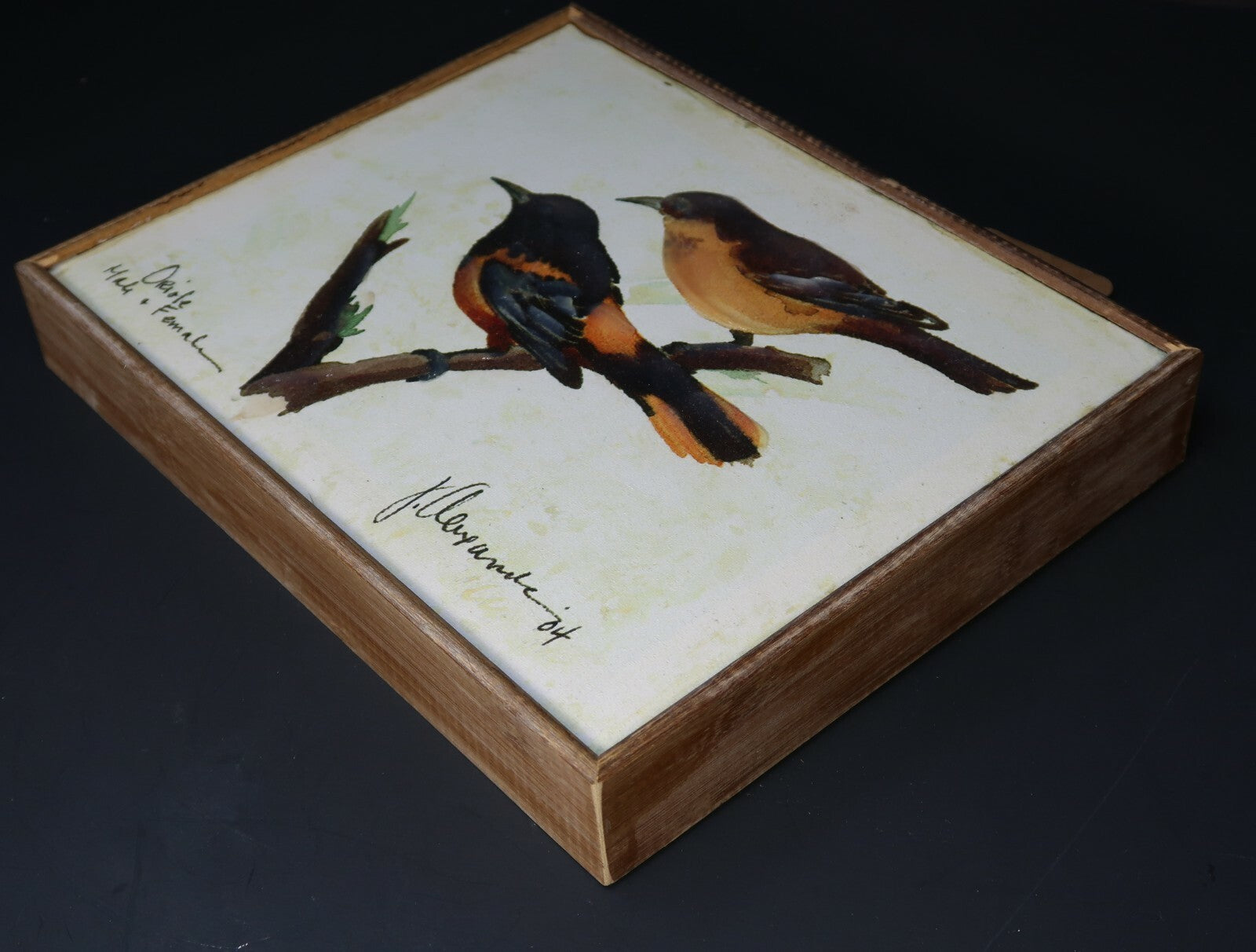 Oriole Male & Femal Shabby Chic Wall Art 10.5" x 8.5"