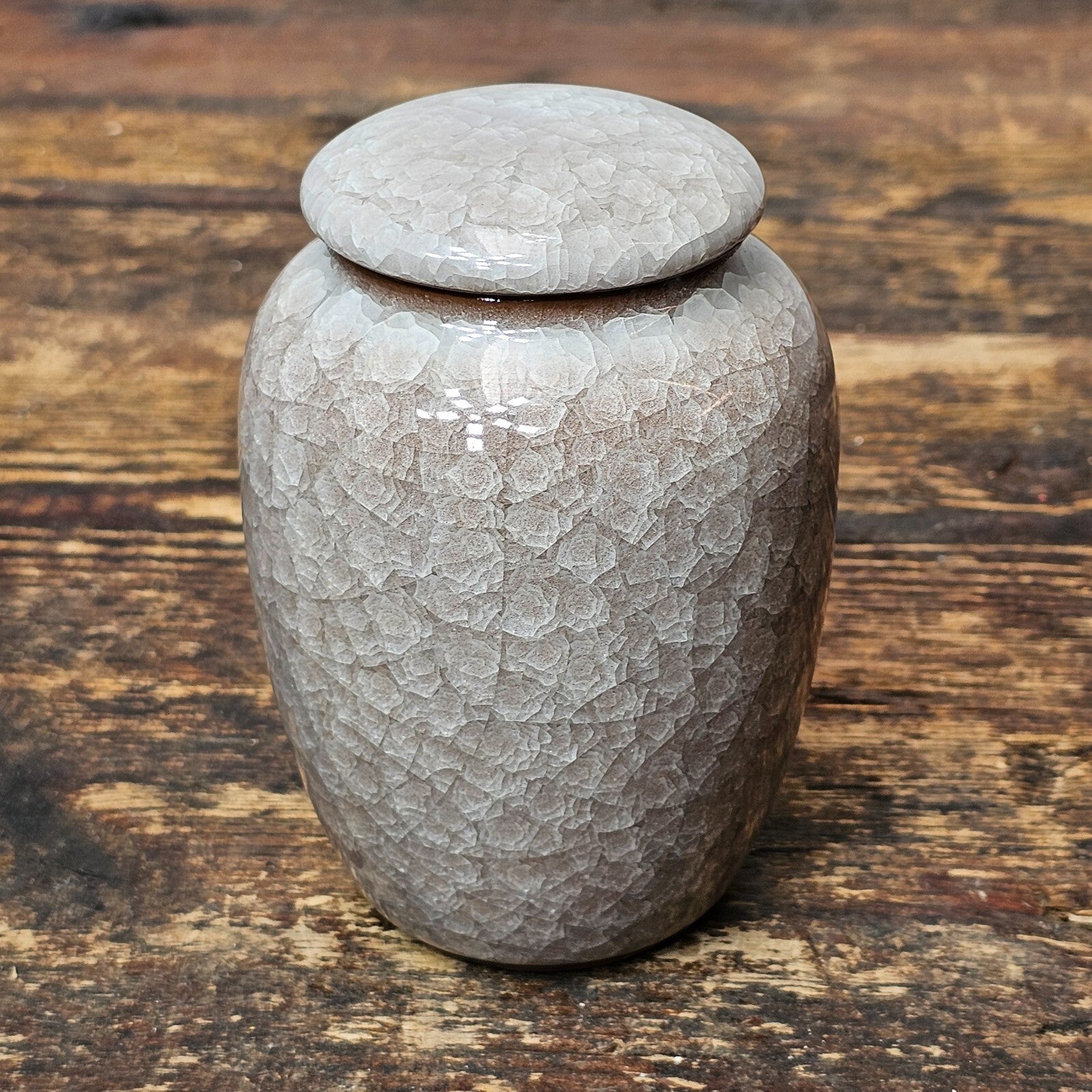 Small Ceramic Keepsake Pet Cremation Urn Tea Pot 3.25" Dia x 4.75"H