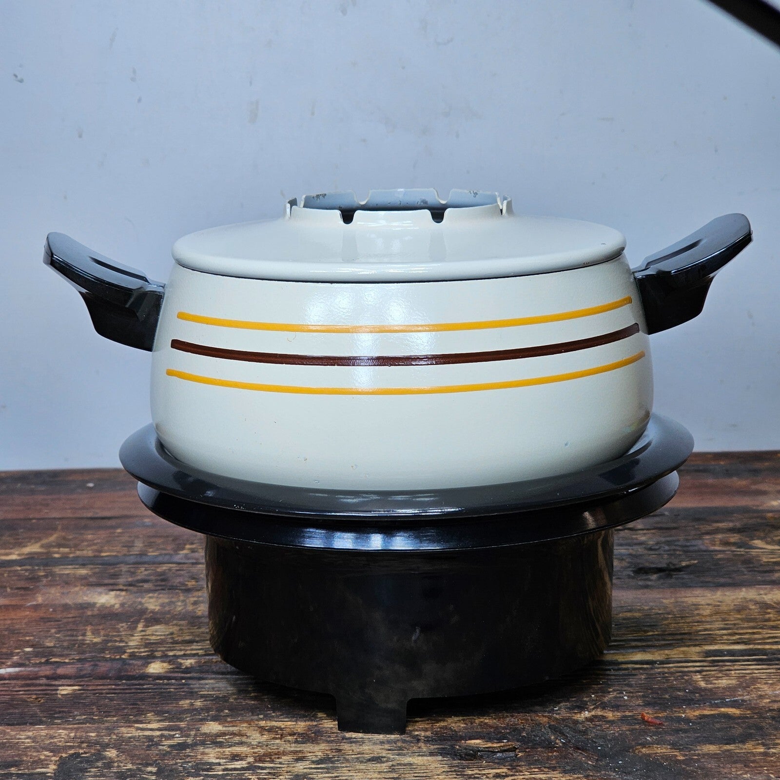 1980s Regal Mardi-Gras Electric Fondue Set Retro Design Made In USA NOS
