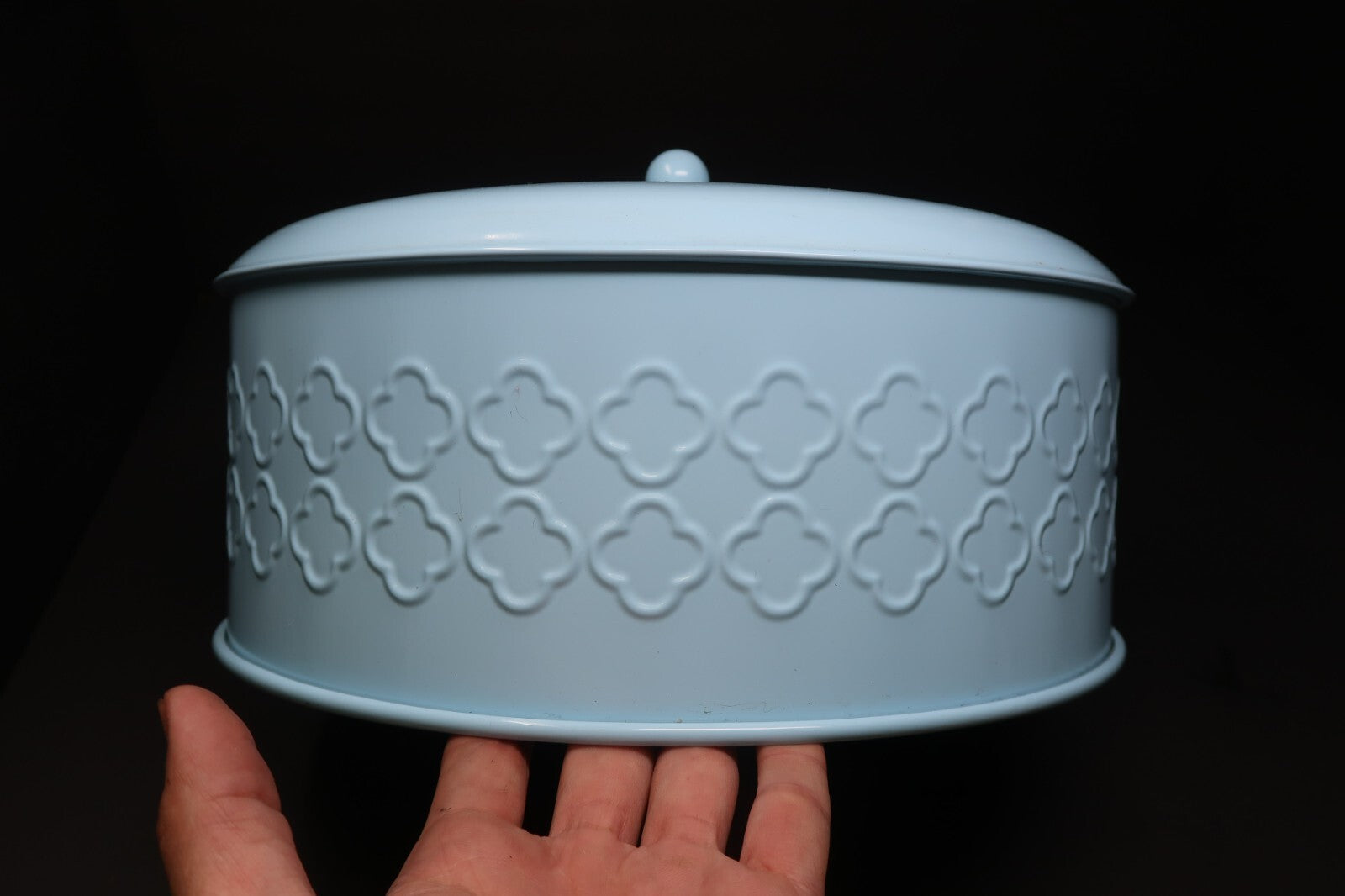 Metal Food Cover Sky Blue Cake Cover 11.5" x 11.5" x H 6.5"