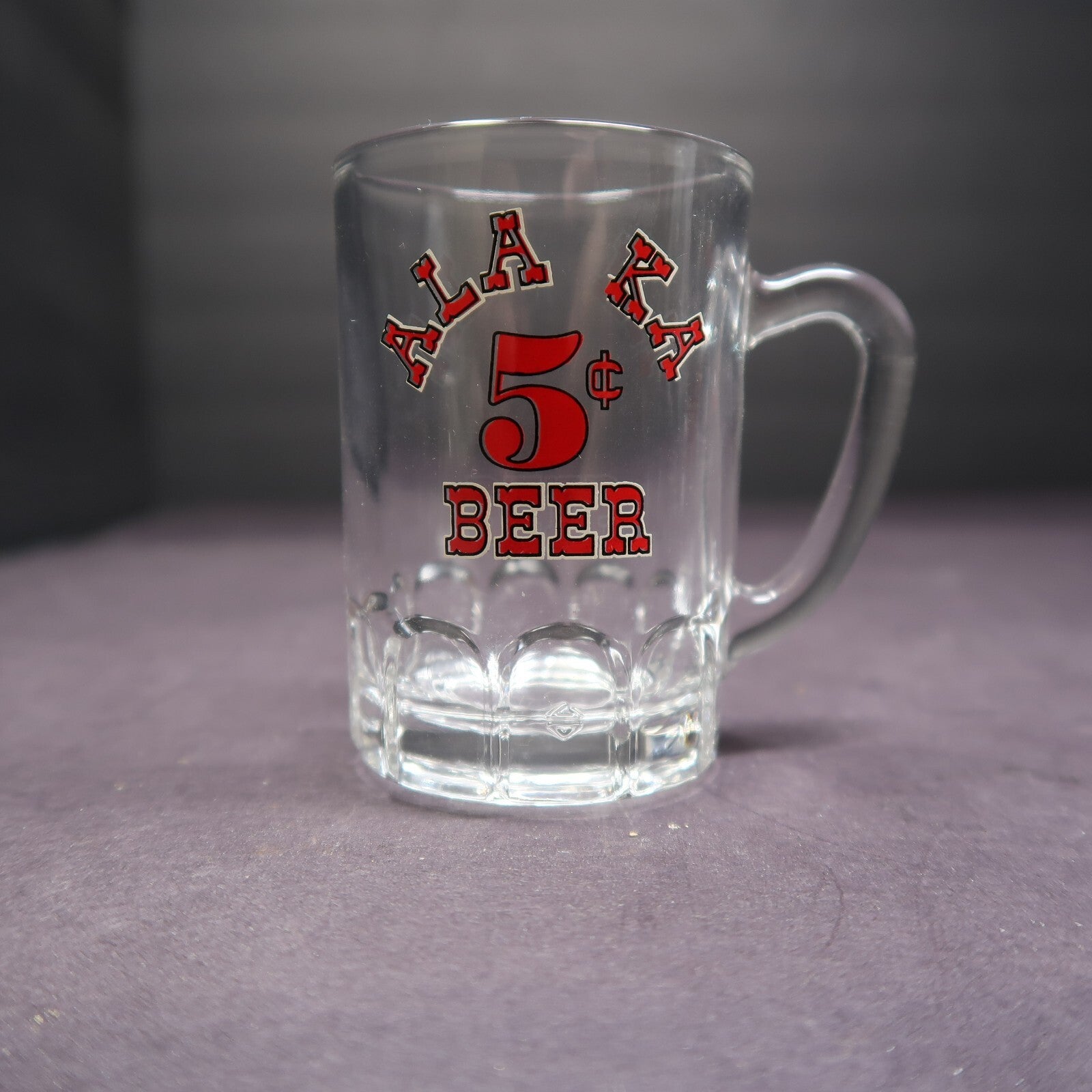 Vintage Alaska 5 Cent Beer Shot Glass Mug with Handle H 2.9"