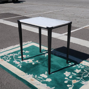 Magnolia Home Iron And Classic White Marble Side Table 22" L x 16" W x 22.5" H