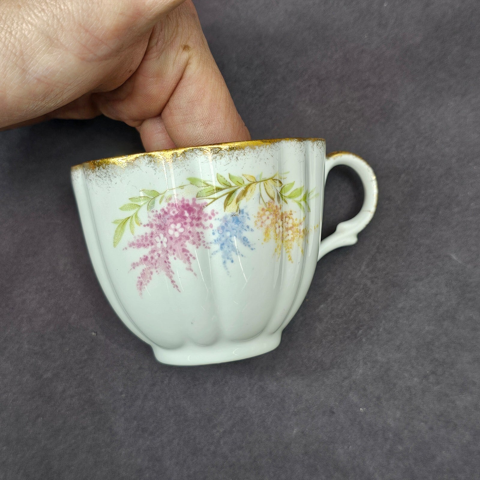 Vintage Taylor and Kent Gold Trim Teacup & Saucer Set From England
