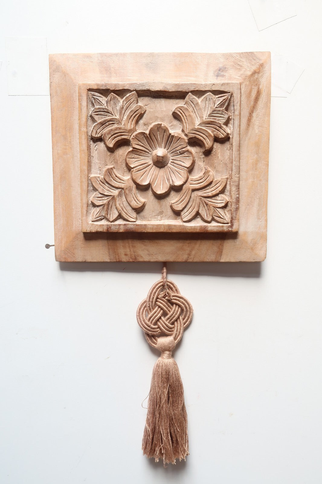 Rober Grace Hollister CA Hand Carved Wood Wall Art 9" x 9.5" (A)