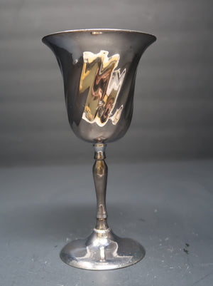 Vintage Goblet, Chalice, Wine Glass Electro Plated Nickel Silver H 6.25"