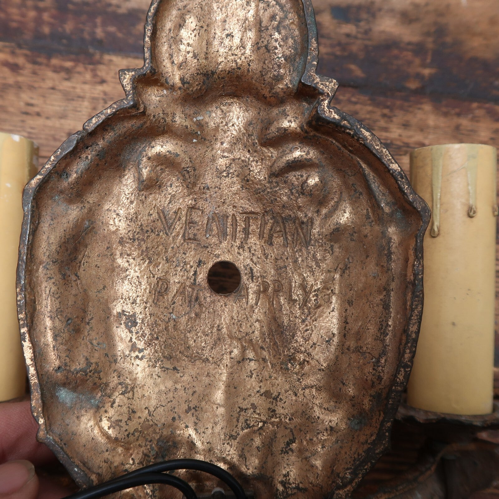 Brass Italian Style Candelabra Wall Sconce Light Fixture