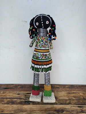South African Premium Ndebele Beaded Art Doll 13"H