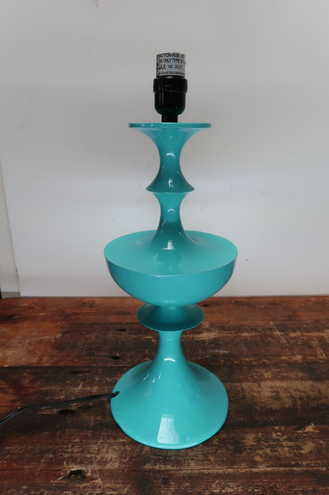 Light Blue Turquoise Table Lamp 13" x 13" x H 25"