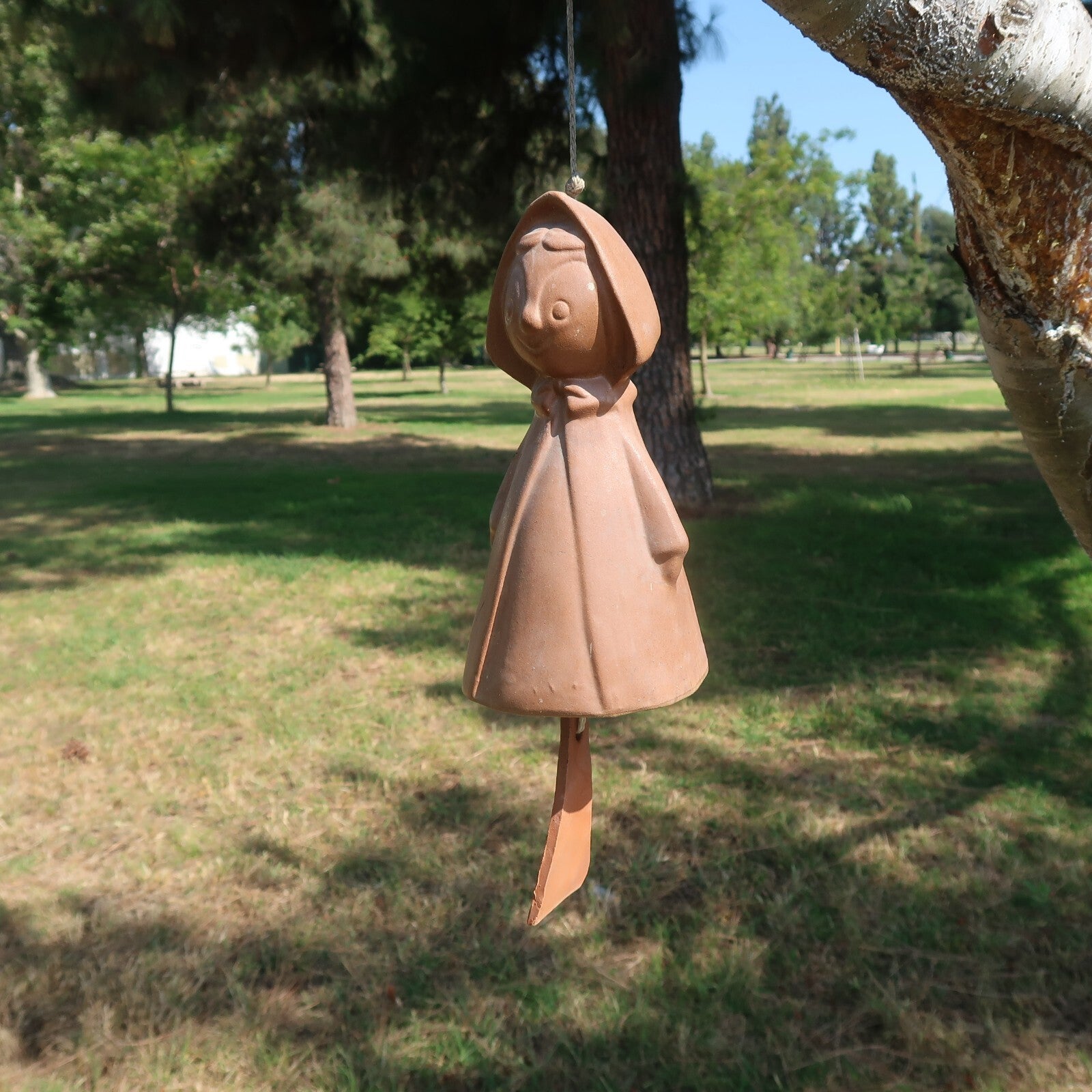 1970s Pacific Stoneware Terracotta Wind Chime Little Red Riding Hood