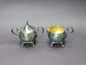 Vintage Oneida Silver Plated Sugar Bowl & Creamer Set