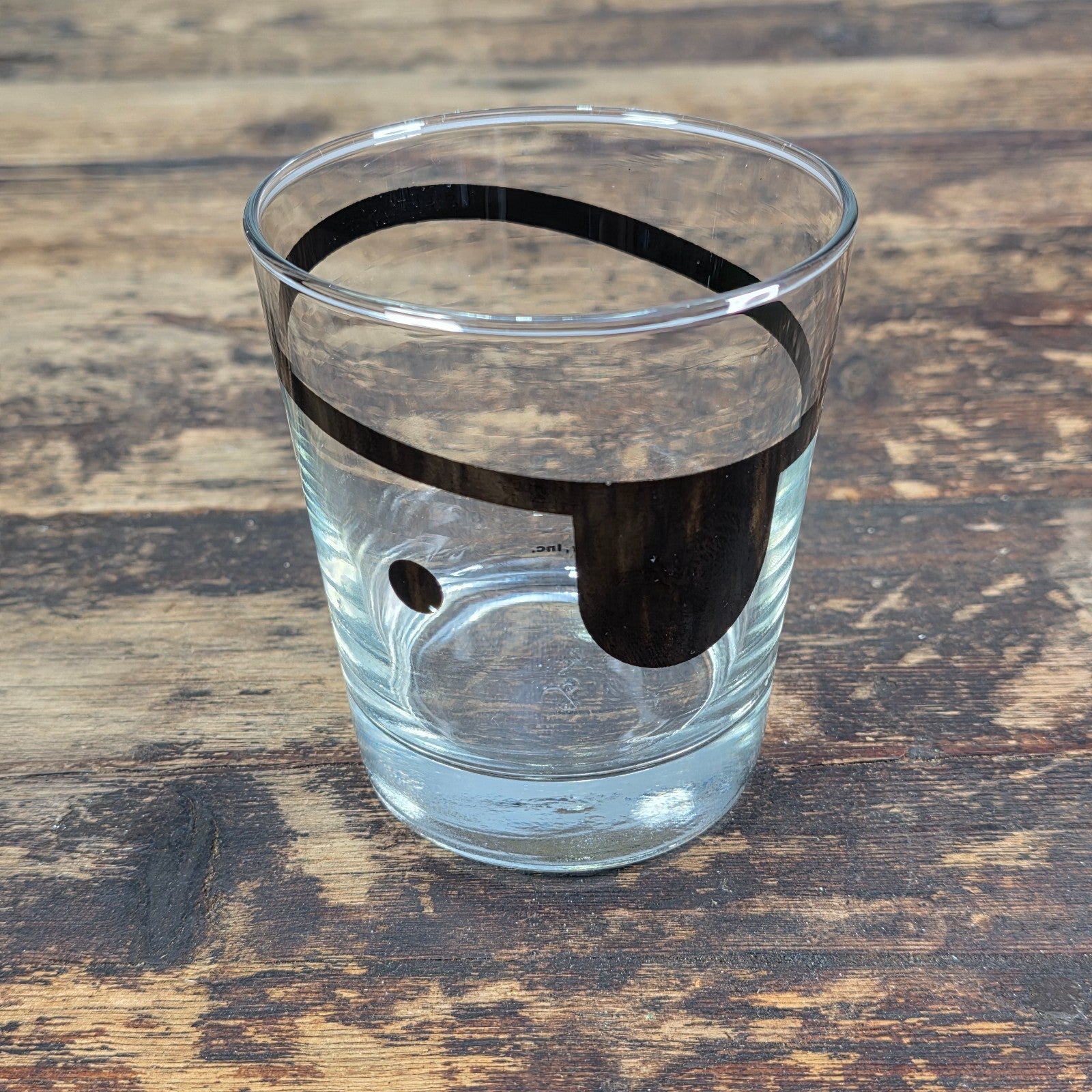 1974 The Jolly Roger Pirate Rocks Glass by Libbey Vintage Barware USA