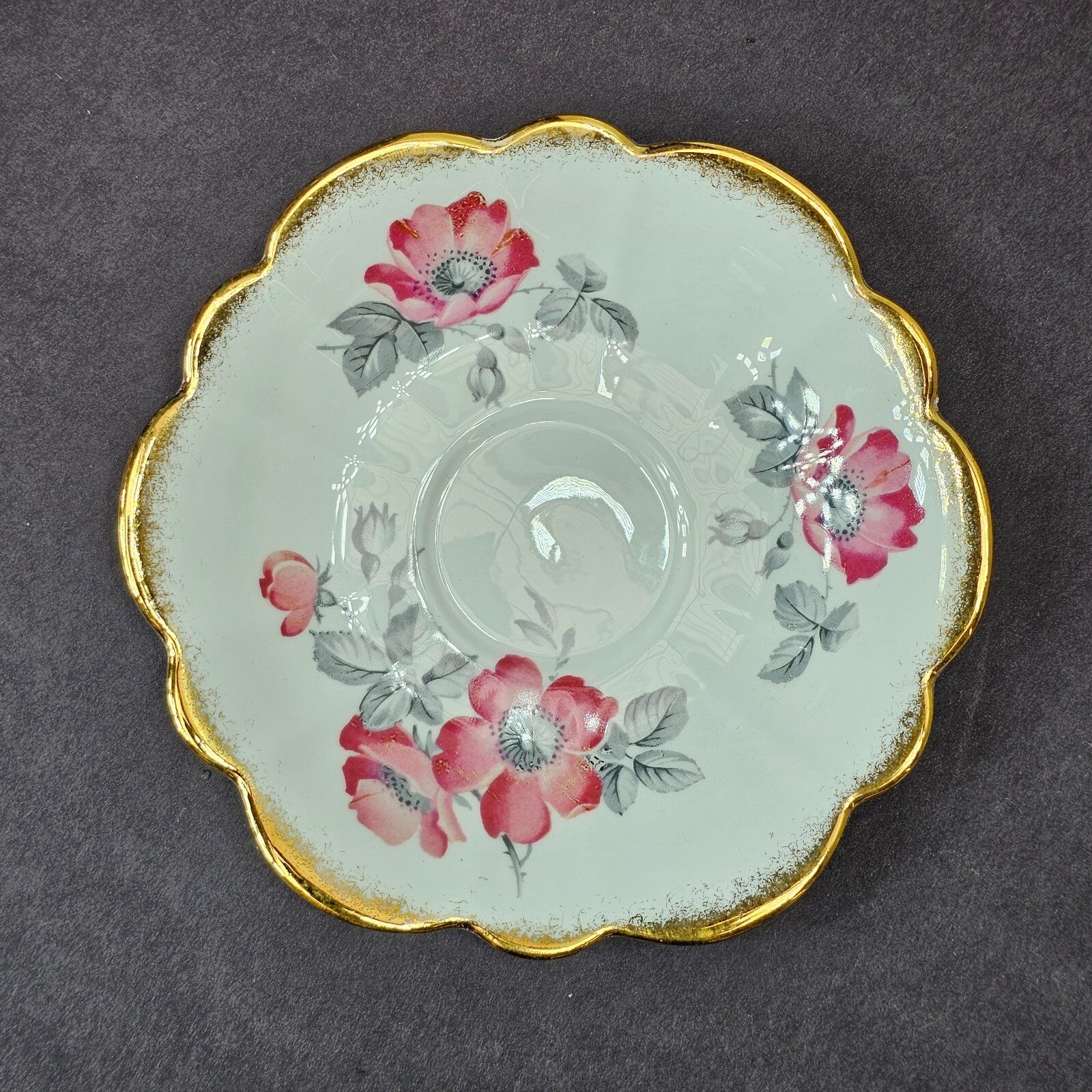 Vintage Taylor and Kent Gold Trim Teacup Saucer From England (Saucer Only)