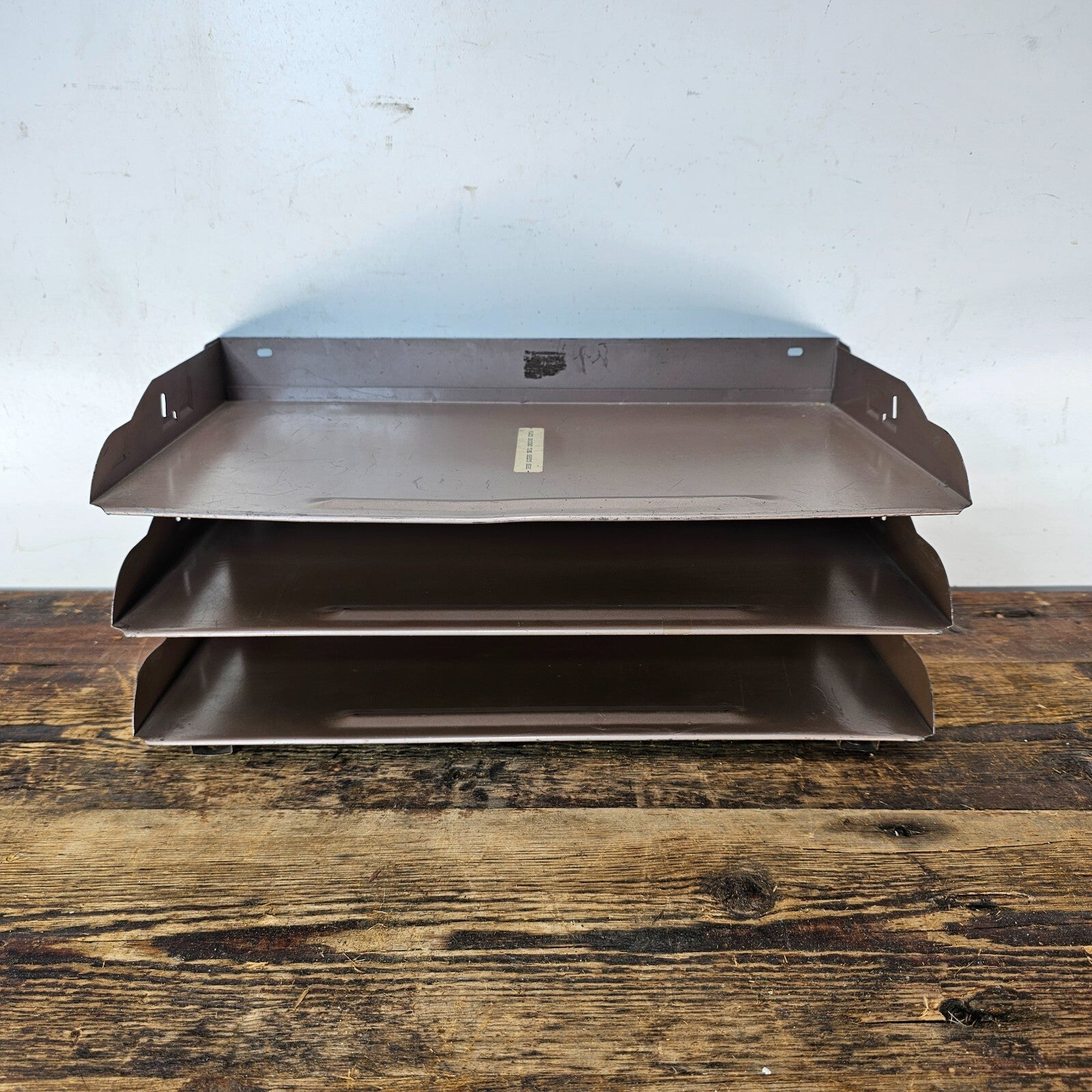 Vintage 3-Tier Wall-Mounted / Desktop Steel File Organizer