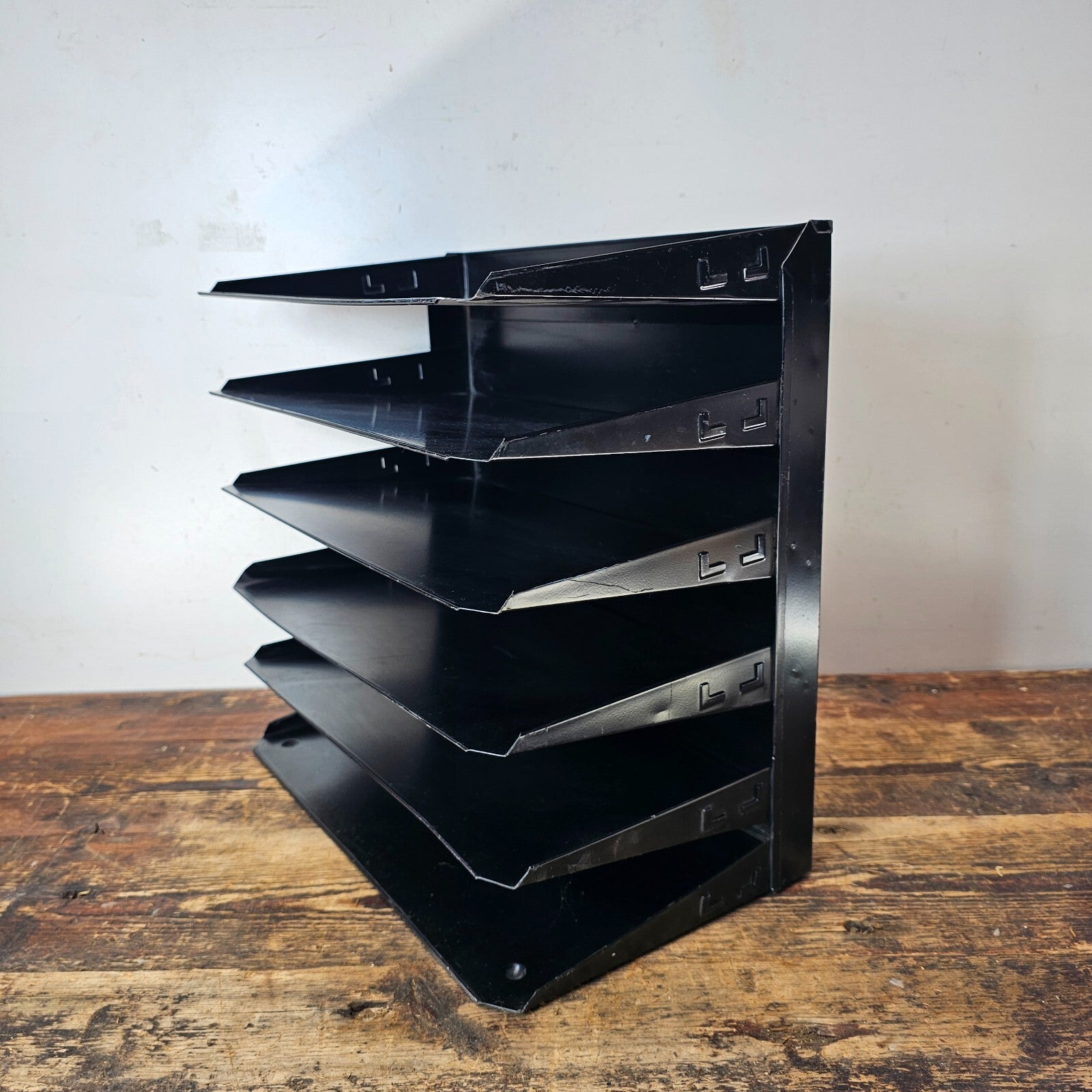 Vintage Steelmaster Lit-Ning 6-Tier Wall-Mounted / Desktop Steel File Organizer