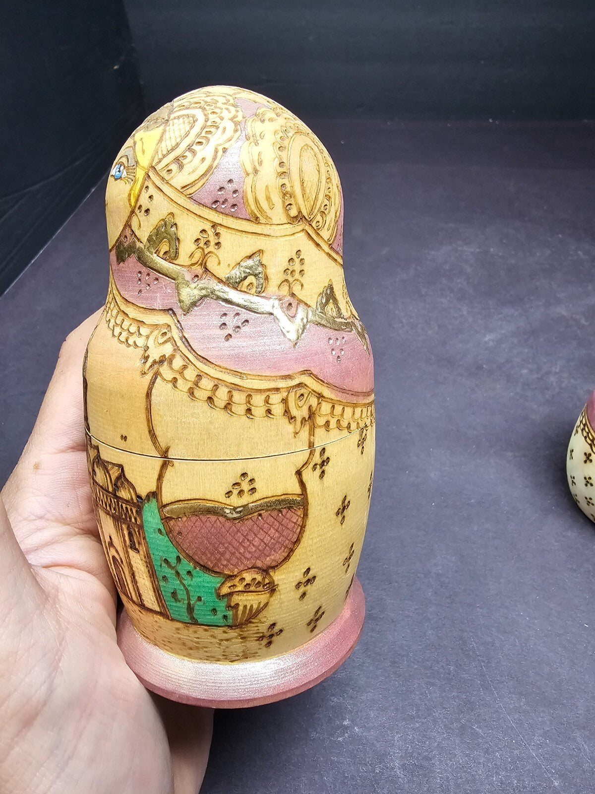 5 pcs Russian Matryoshka Nesting Dolls Signed