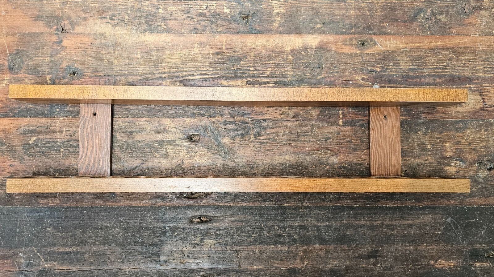 Vintage Wood Shot Glass Wall Display Holder Holds 26 Glasses (B)