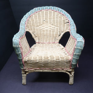 Wicker Doll Chair Green / Pink / Natural 3 Colors H 12" x D 9" x W 10"