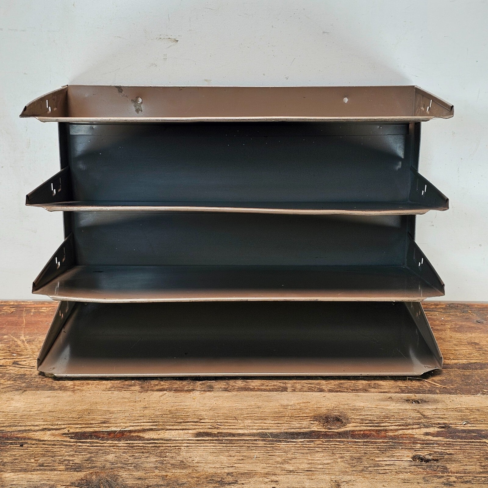 Vintage Hunt Lit-Ning 4-Tier Wall-Mounted / Desktop Steel File Organizer