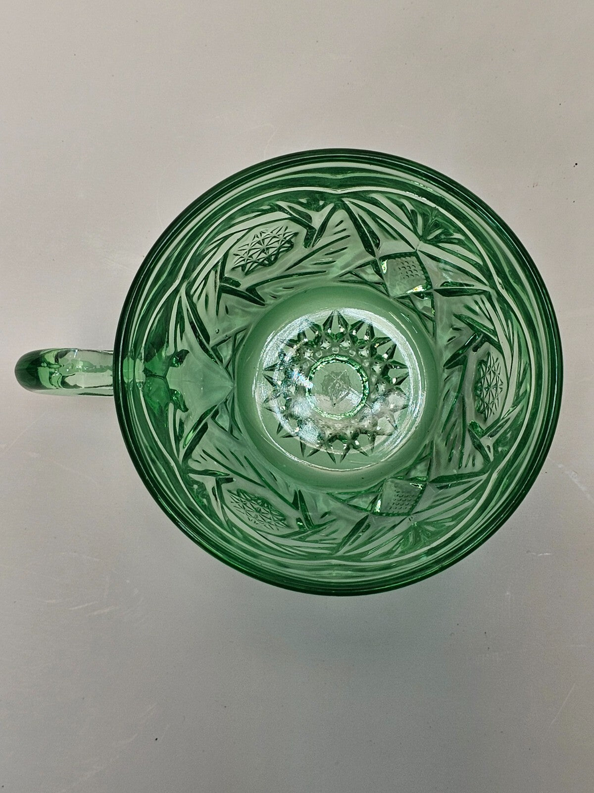 Heisey Pinwheel and Fan Green Moongleam Punch Cup