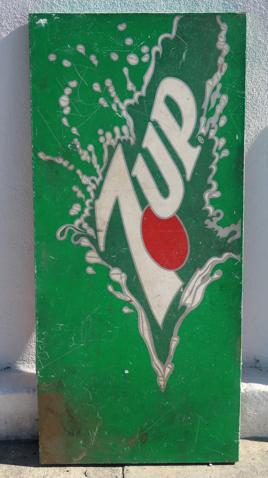 Set of 2 Large Vintage 7 Up Soda Ads Steel 52" x 24" x 1.75" (each)