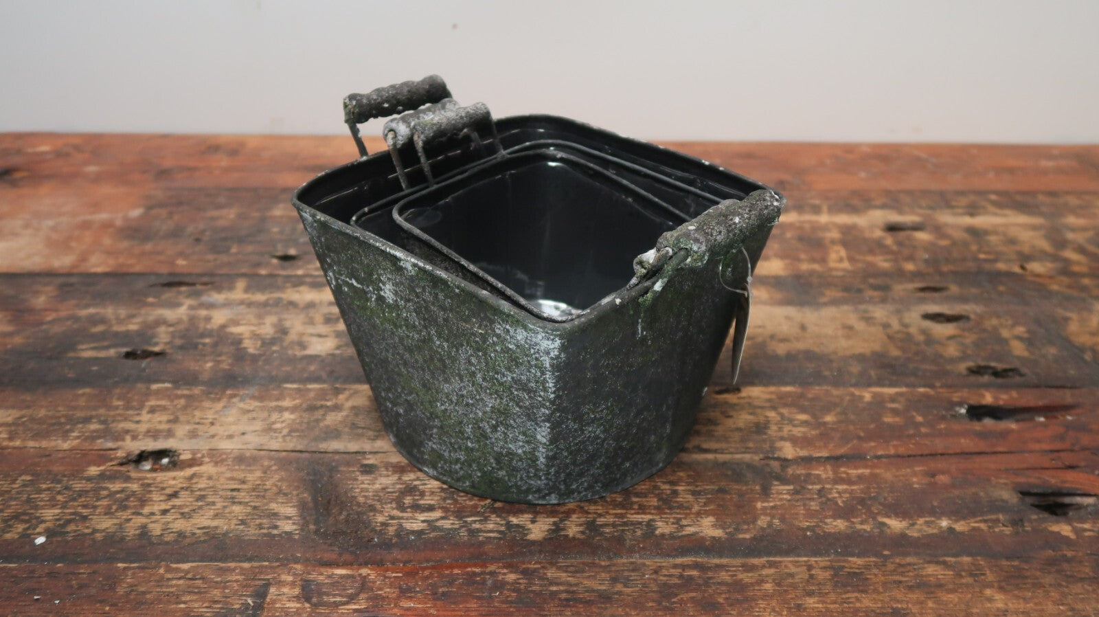 Rustic Metal Planters Set of 3 Nested Rustic Weathered Planter With Handles