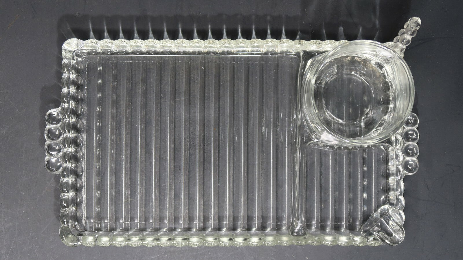 Vintage Hazel Atlas Orchard Crystal Snack Set (Cup & Plate)