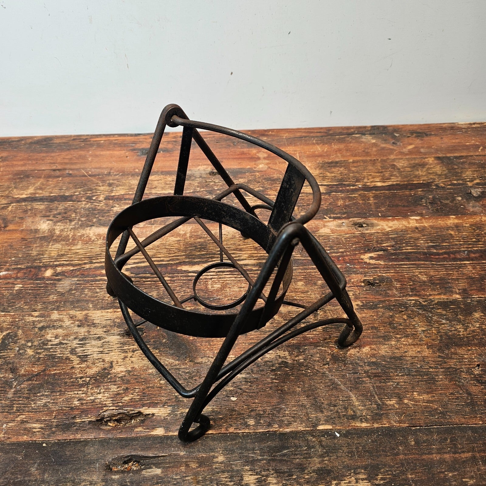 Wrought Iron Bottle Holder Swing Cradle / Flower Pot Holder 8" H x 8" D x 7.5" W