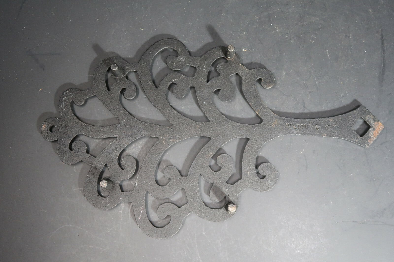 Vintage Wilton Cast Iron Family Tree of Life Shaped Trivet 4 Footed L 12" x W 7"