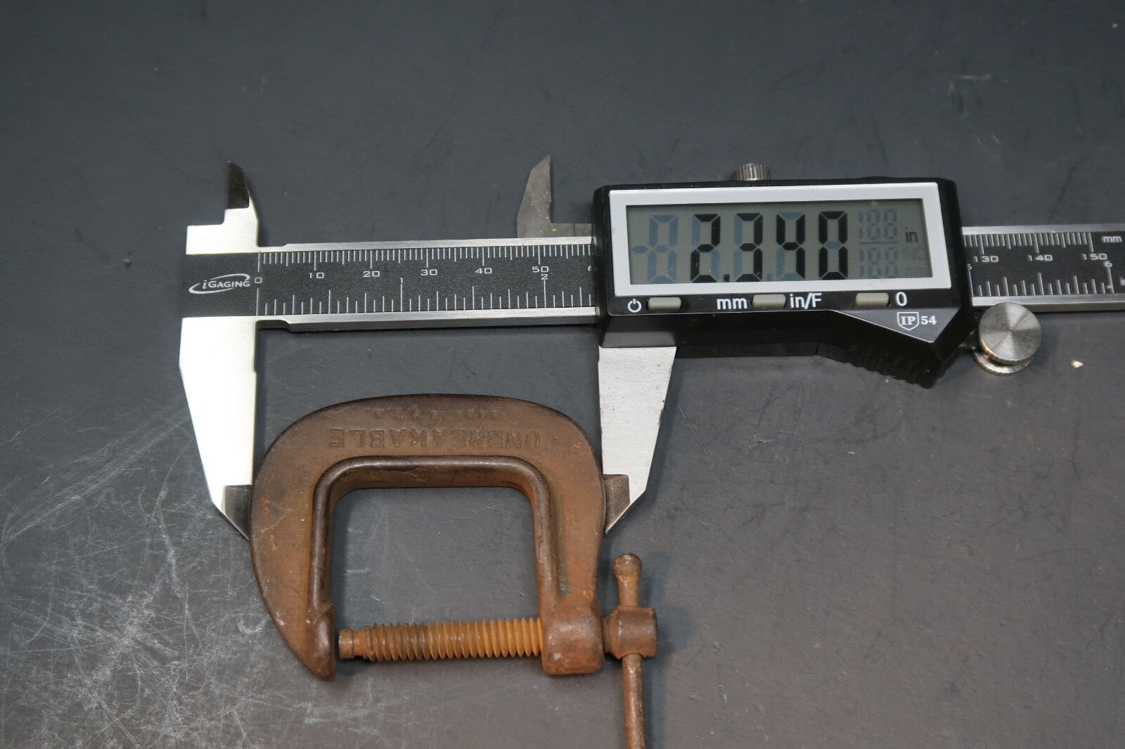 Vintage Small Unbreakable Malleable Iron C Clamp Made in USA