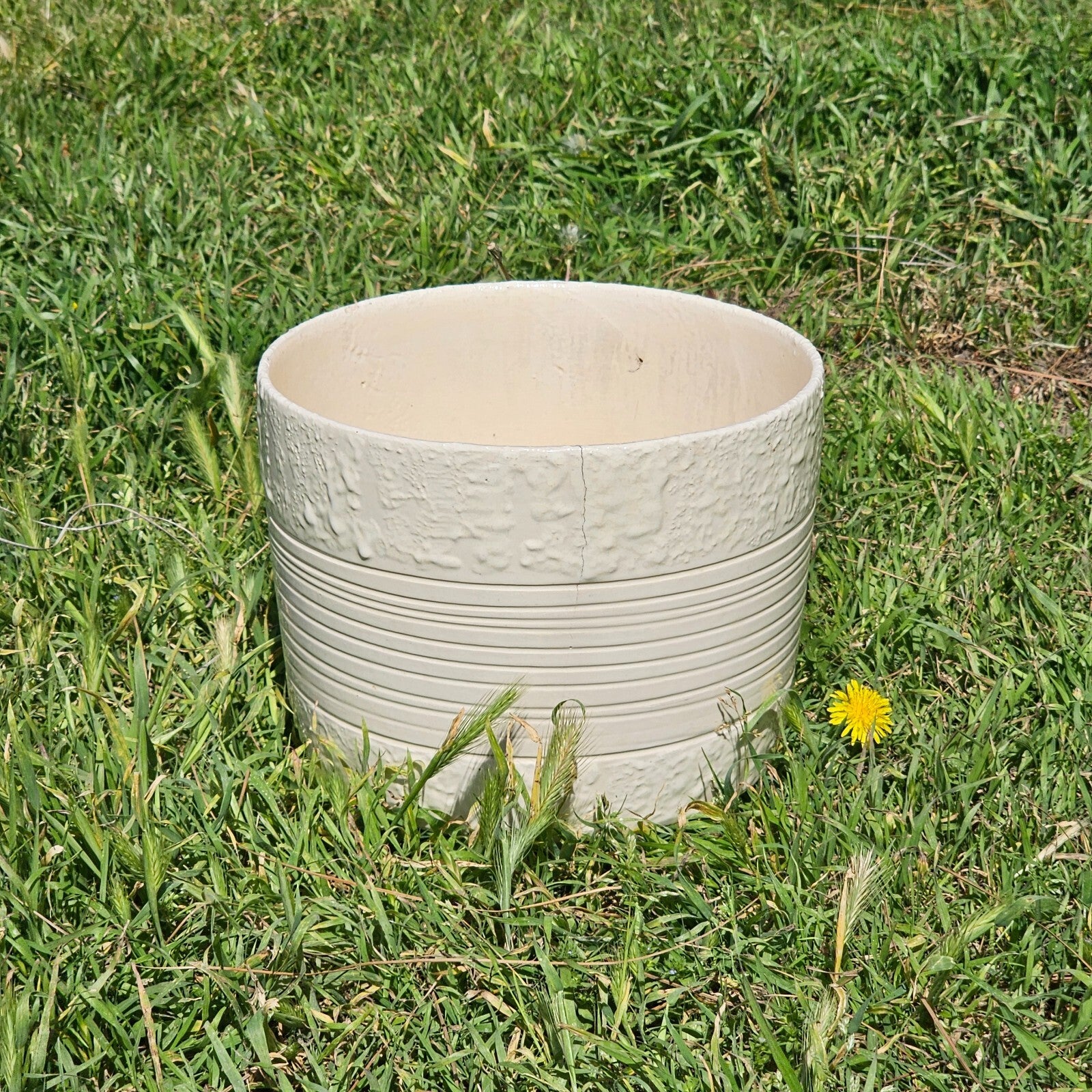 Jenkins Ceramics MFG California Art Pottery White Glazed Ceramic Flower Planter