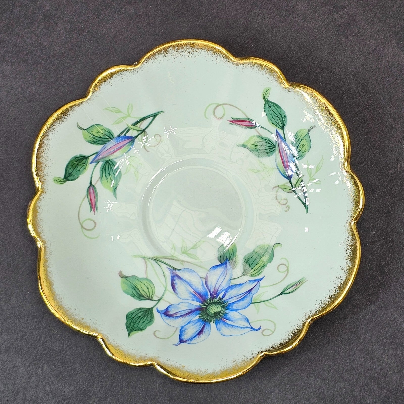 Vintage Taylor and Kent Gold Trim Teacup & Saucer Set From England