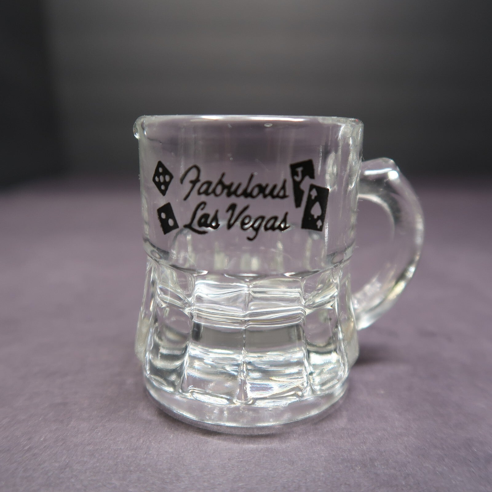 Set of 3 Fabulous Las Vegas NEVADA Shot Mug Glass Federal Glass Company H 1.85"