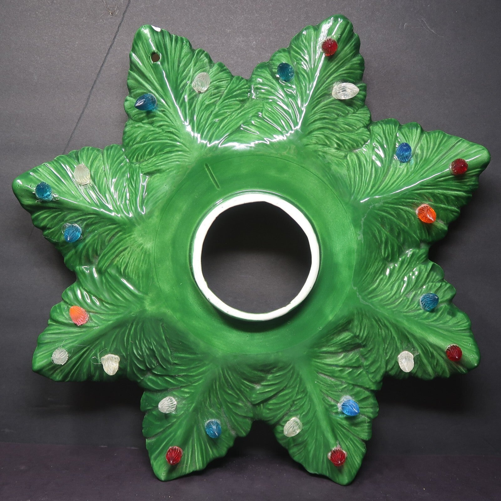 Vintage Alberta's Mold Green Ceramic Christmas Tree Extra Branch Layer L 16.75"