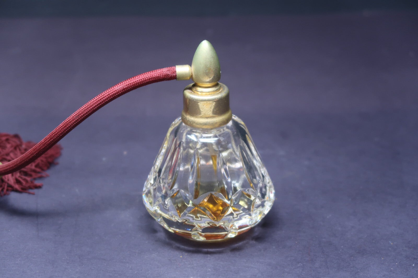 Waterford  Lismore Crystal Perfume Atomizer Bottle with Bulb & Tassel (AS-IS)