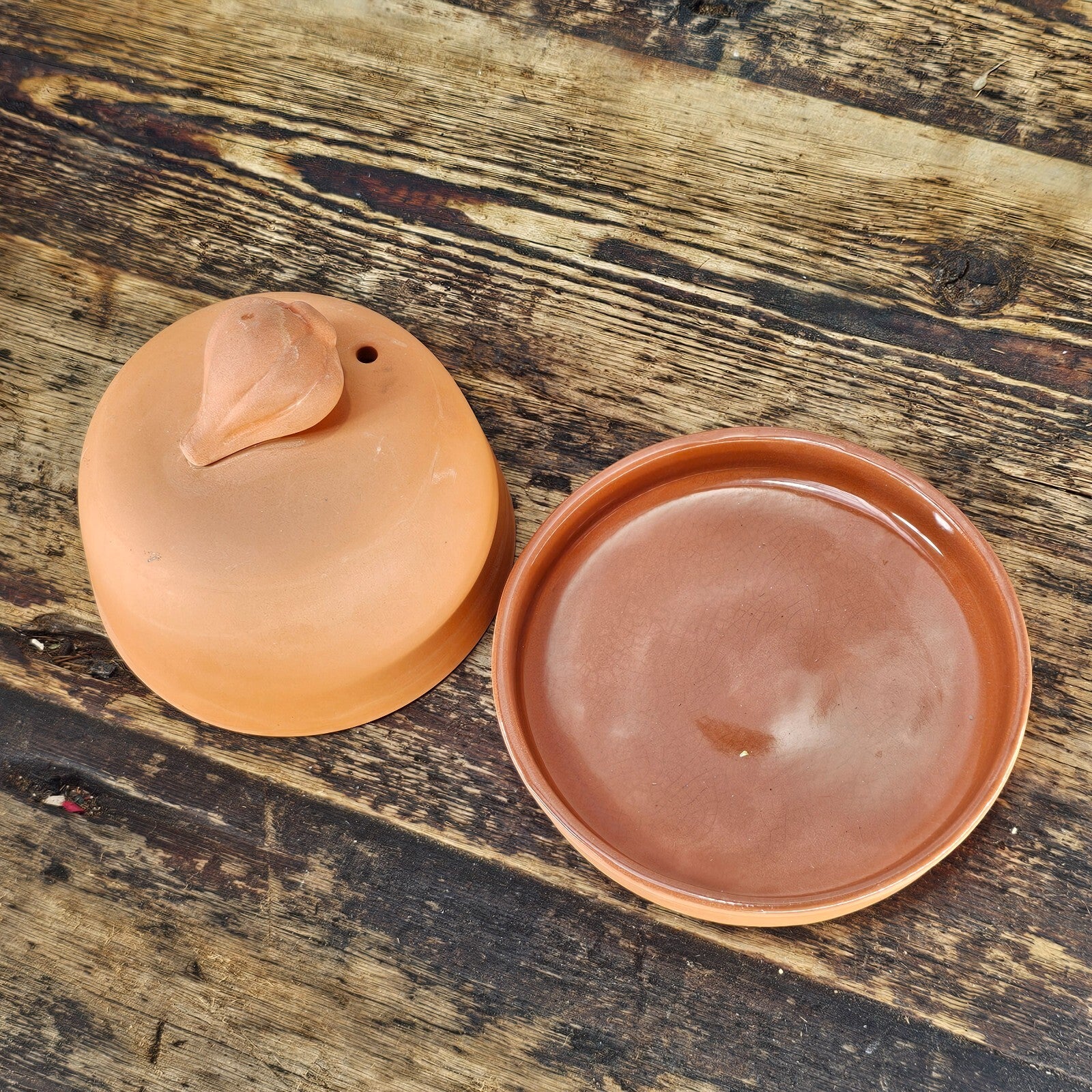 Terra Cotta Garlic Onion Oven Bake Cooker Roaster 90s