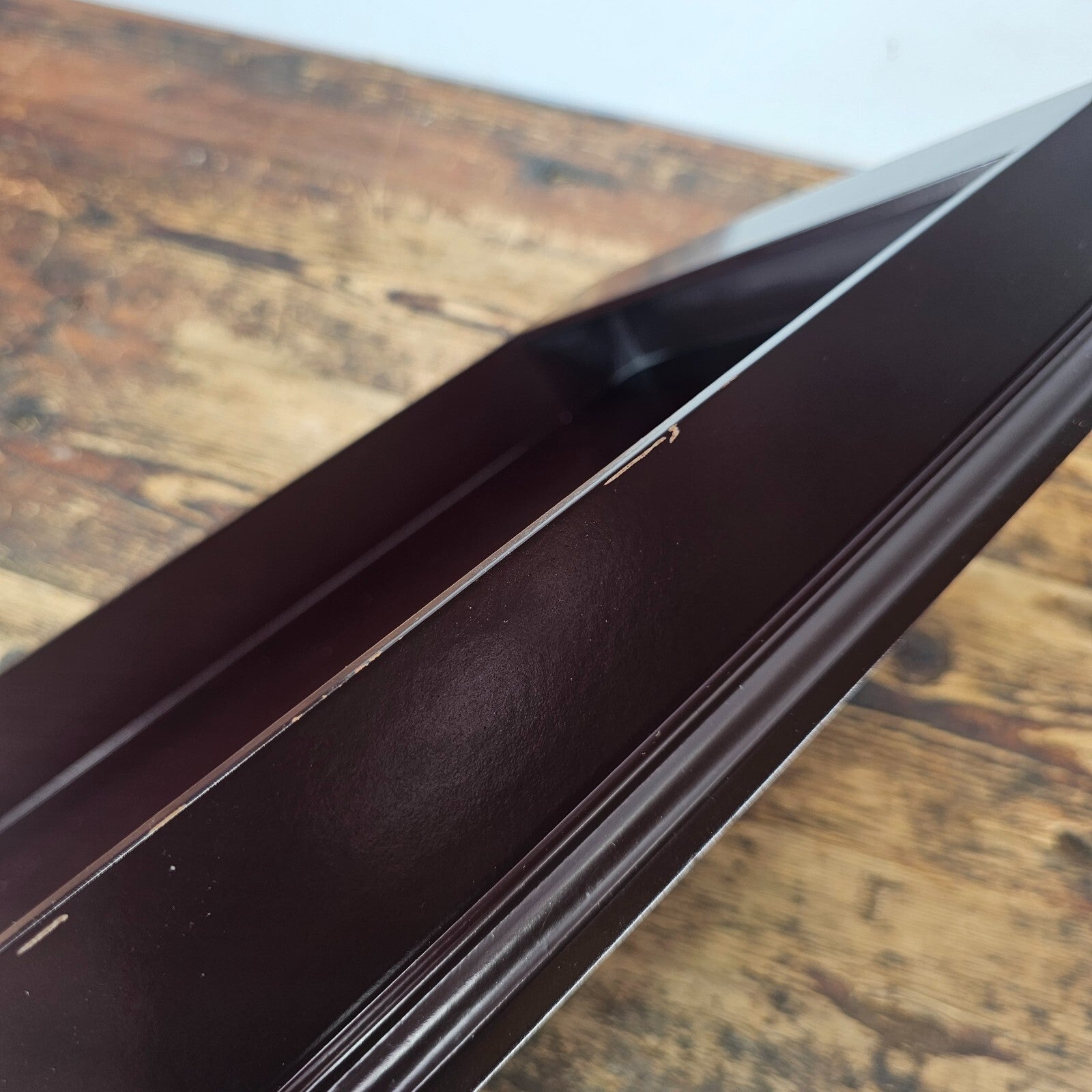 Premium Wooden Display Tray - Dark Mahogany Finish 15.75"L × 10.25"W × 2.25"H