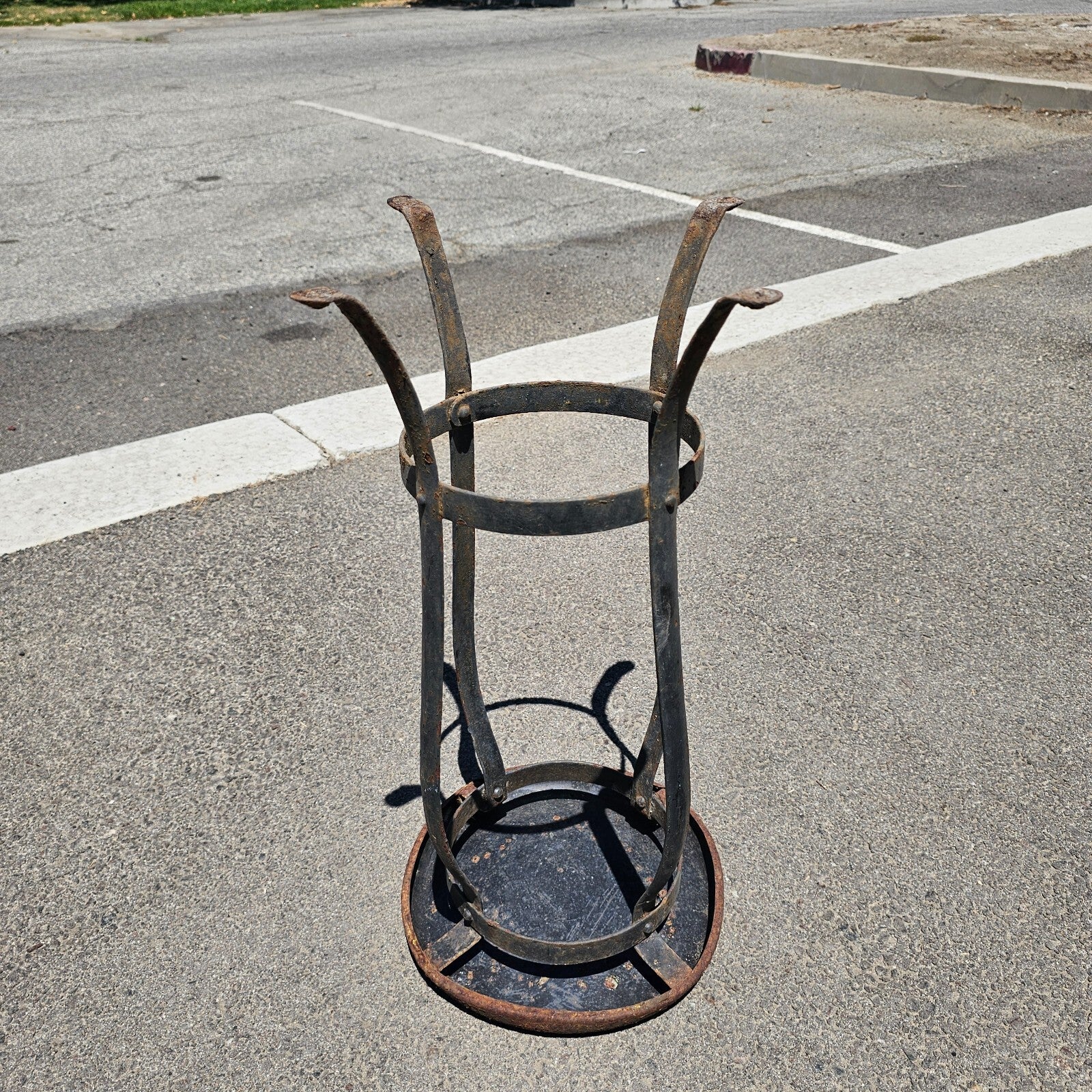Rustic Metal Stool / Plant Stand 11.5" x 11.5" x 24" H
