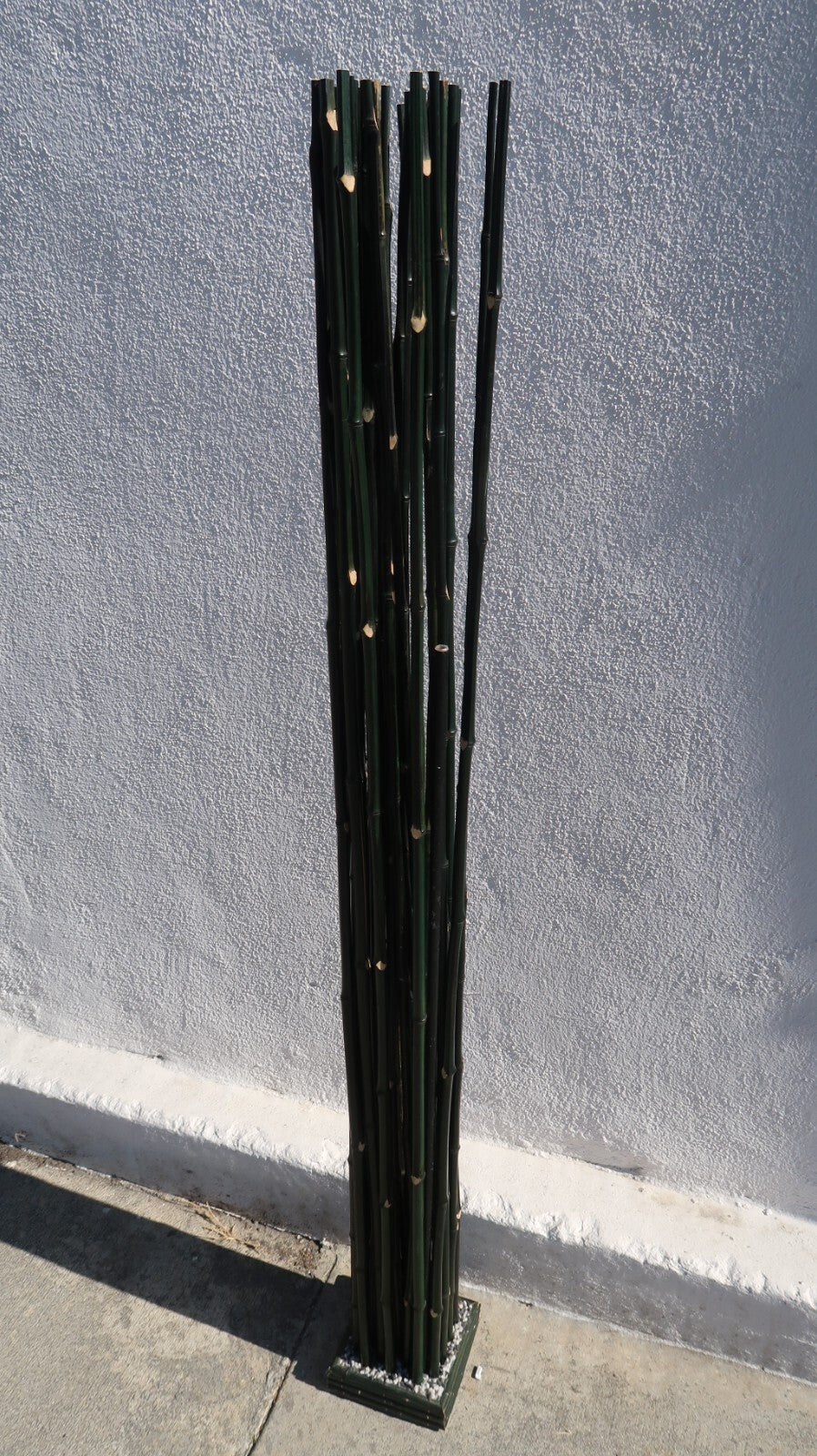 Dried Bamboo Bundle with Square Stand Bamboo Stick Decor 7" x 7" x H 63"