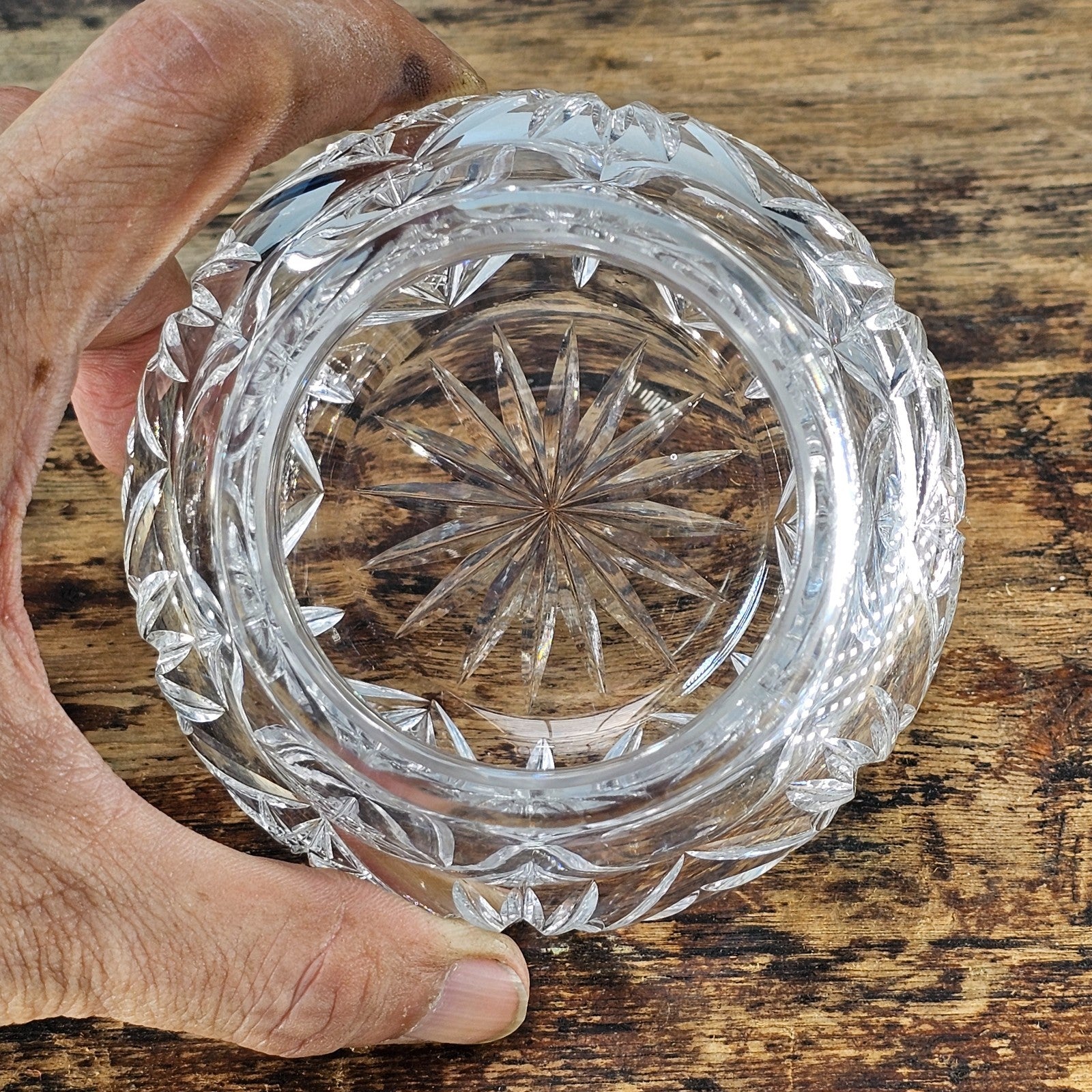 Antique American Brilliant Period Cut Crystal Vanity Powder Jar