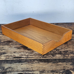Classic Oak Wood Desk Tray with Dovetail Joinery