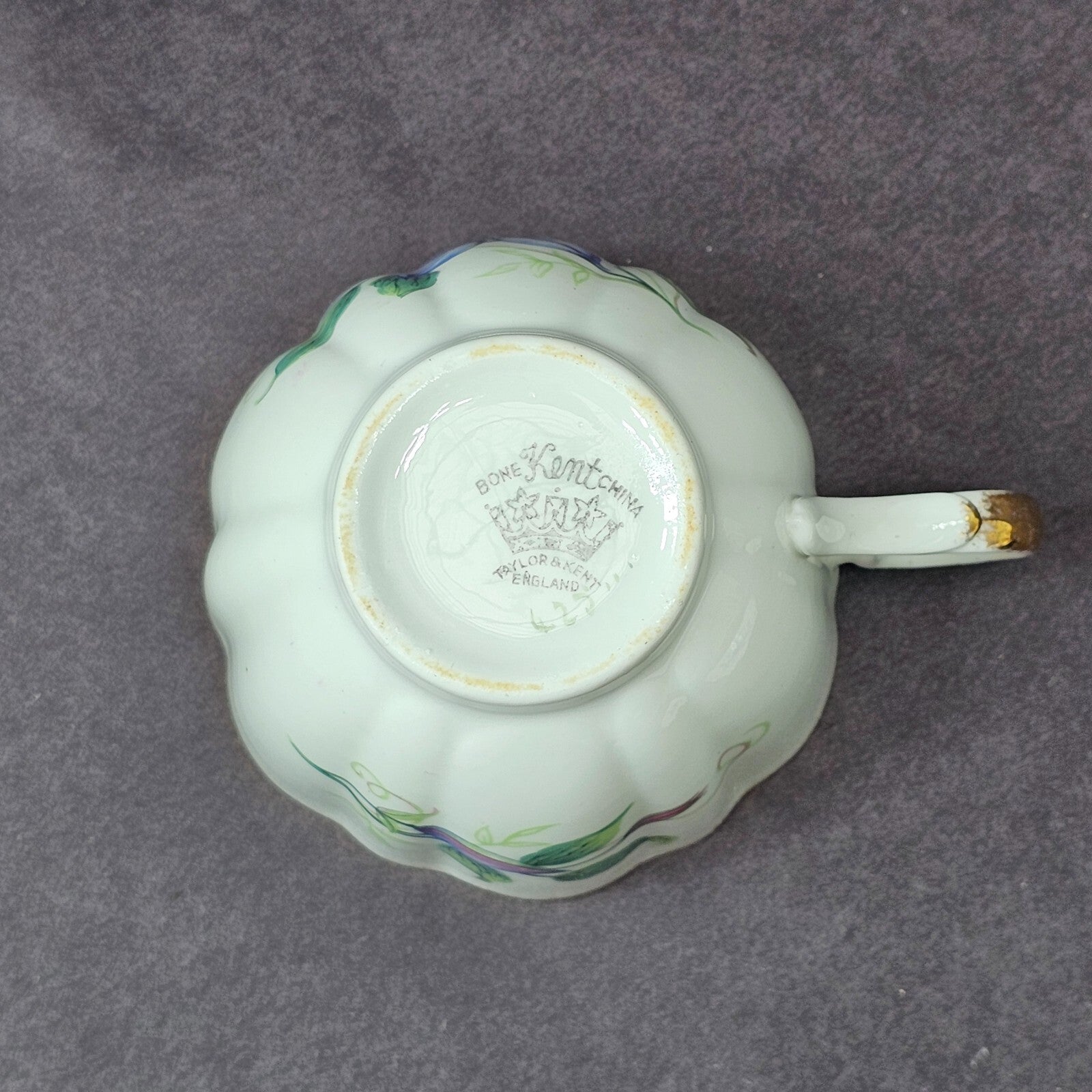 Vintage Taylor and Kent Gold Trim Teacup & Saucer Set From England