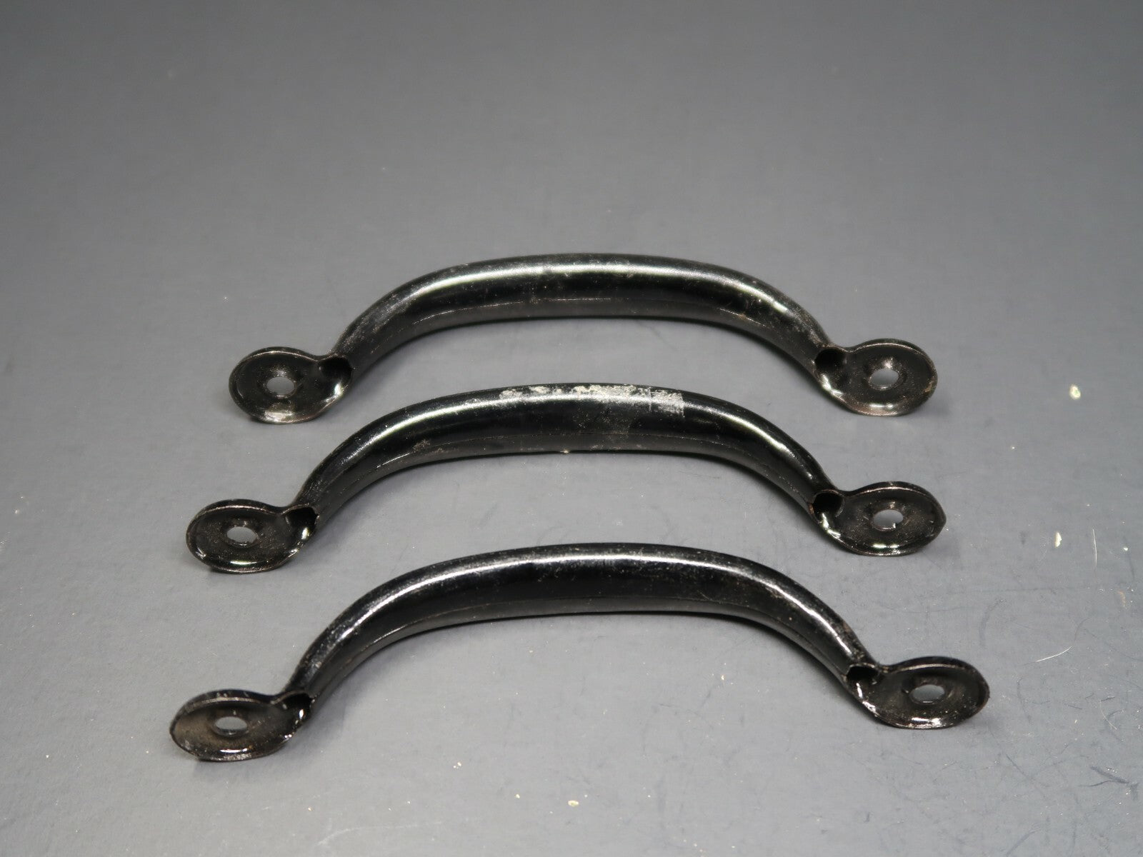 Set of 3 Vintage Aluminum Cabinet Drawer Pull Black (B)