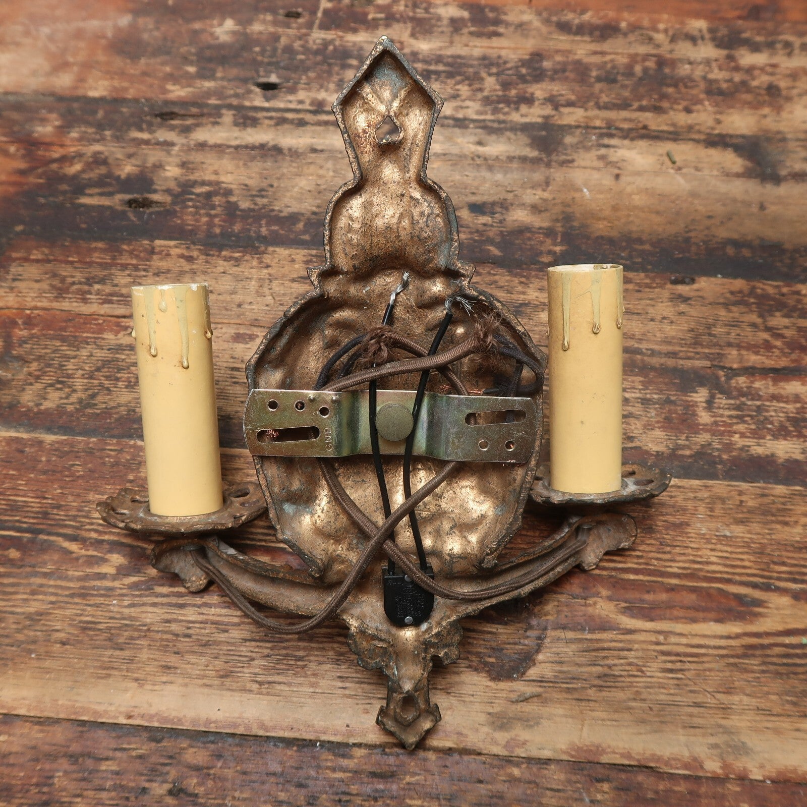 Brass Italian Style Candelabra Wall Sconce Light Fixture