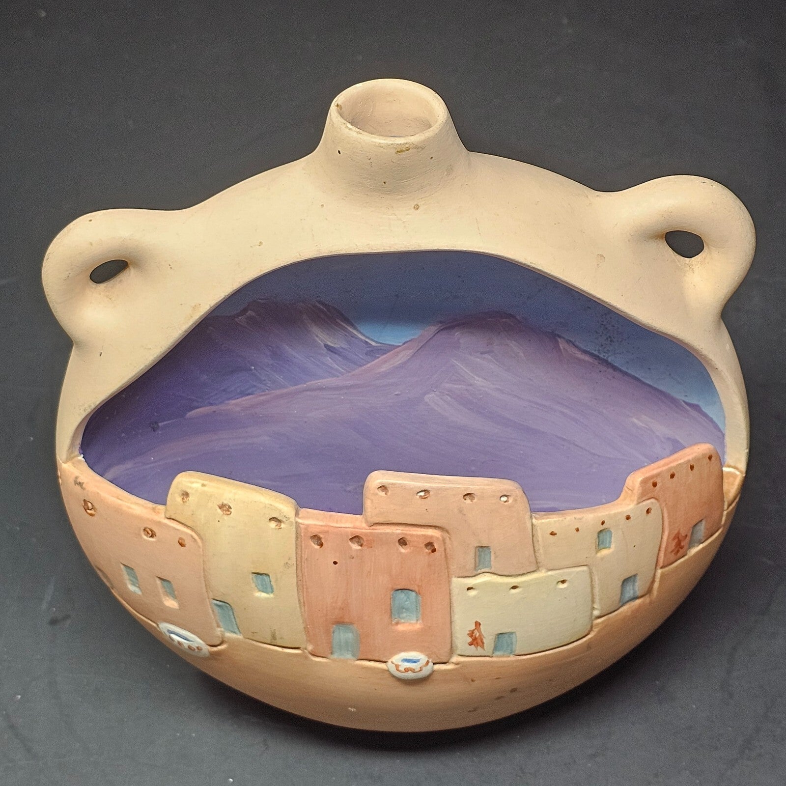 Hand Painted Native American Ceramic Hanging Signed