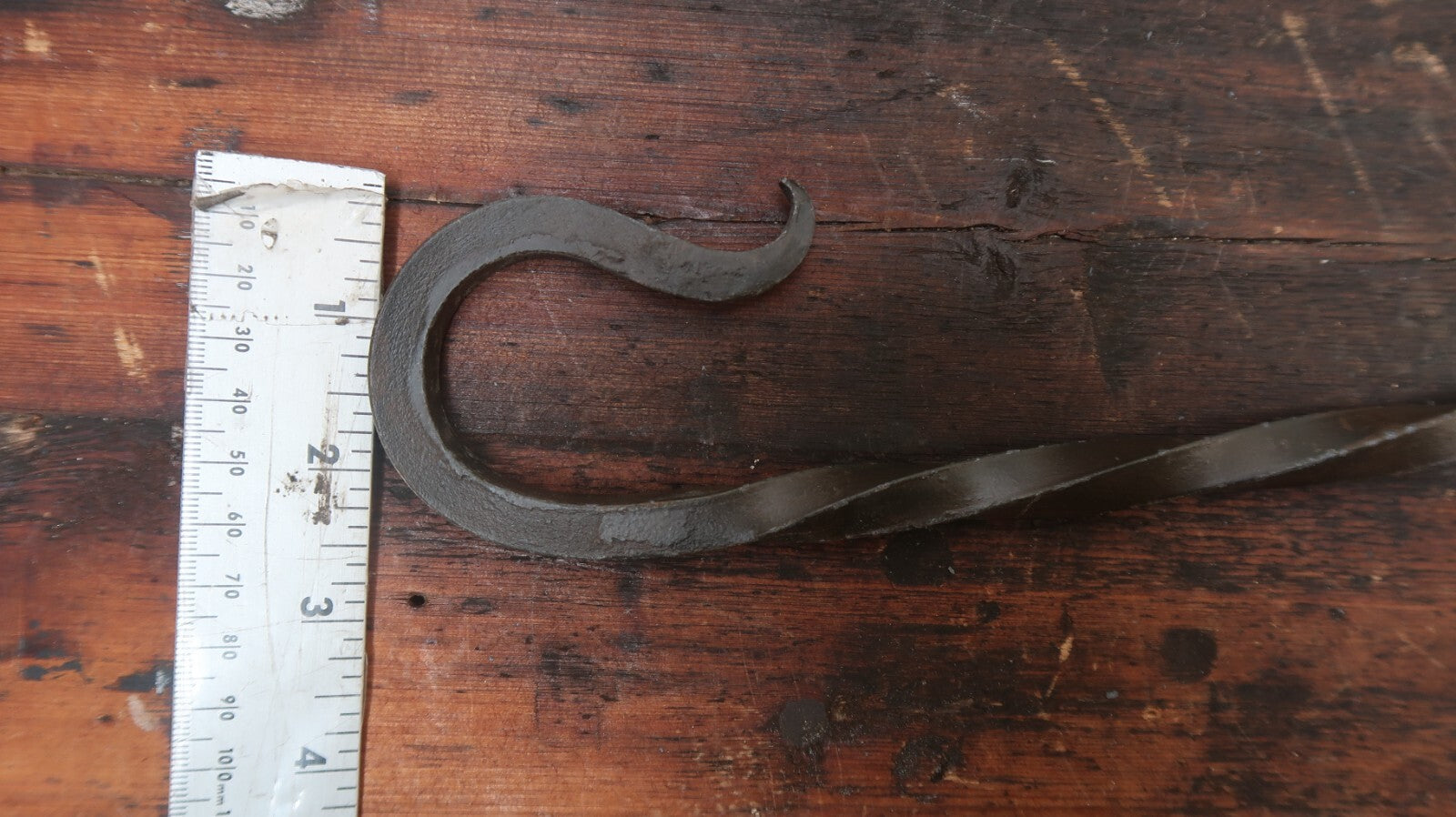 Hand Forged 13.75" Iron S Hook Vintage