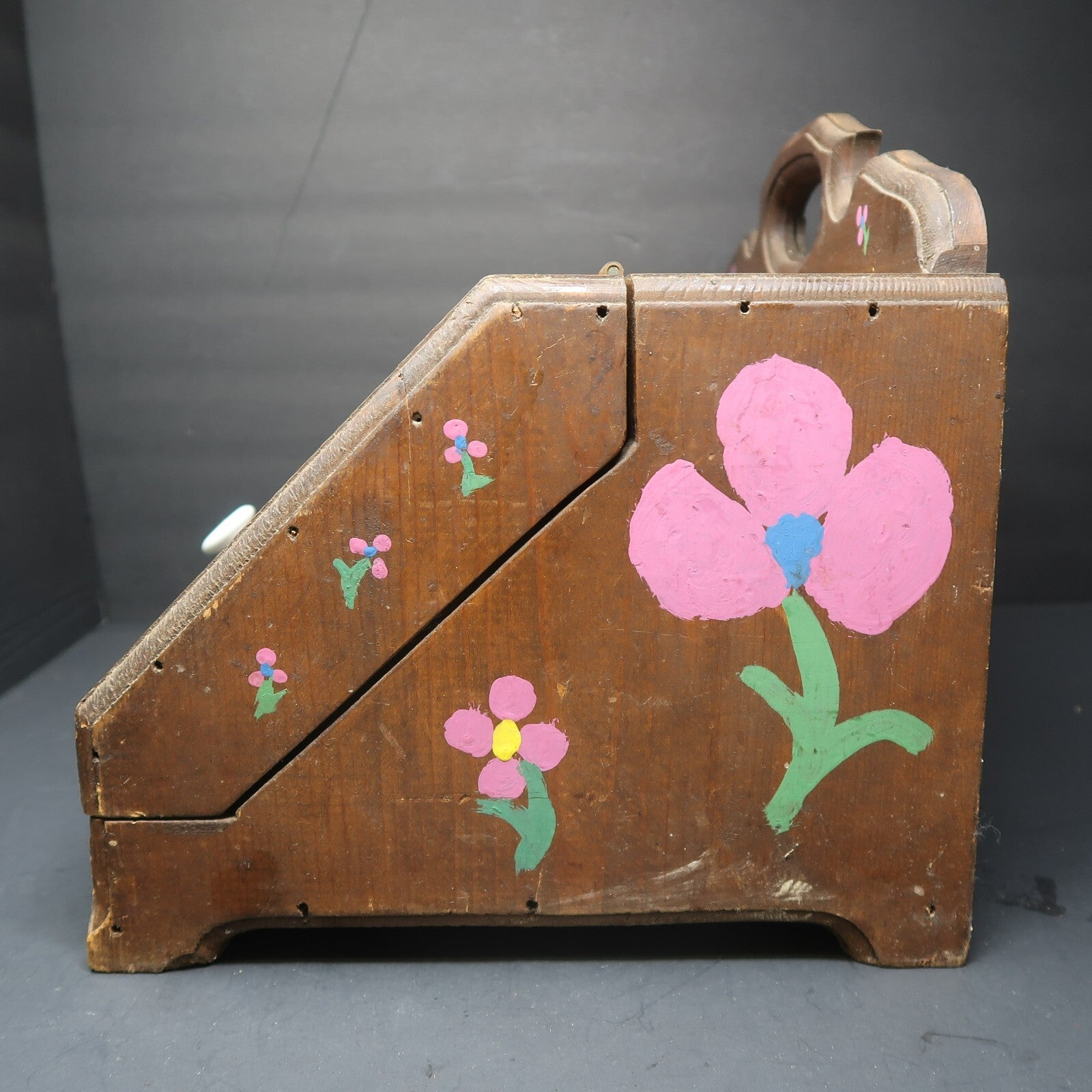 Vintage Wood Bread Box Rustic Wooden Box Farmhouse 16” X 11” X H 11.5”