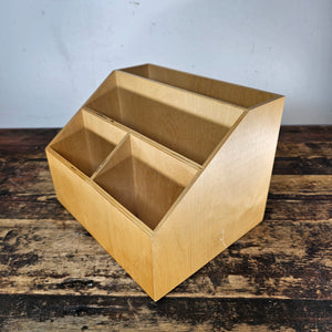 Slanted Front Wooden Desk Organizer 11"W x 8.75"D x 8"H