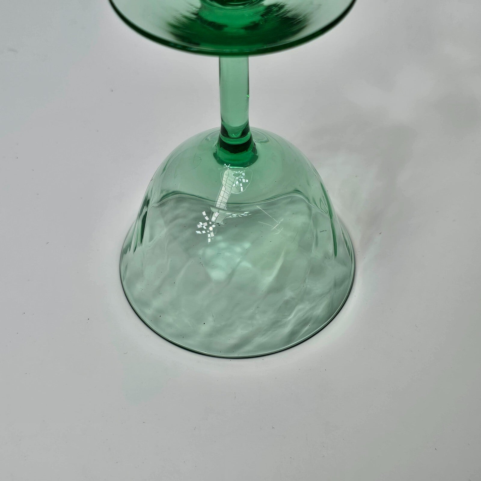 Vintage Green Glass Champagne Sherbet 4 1/8"