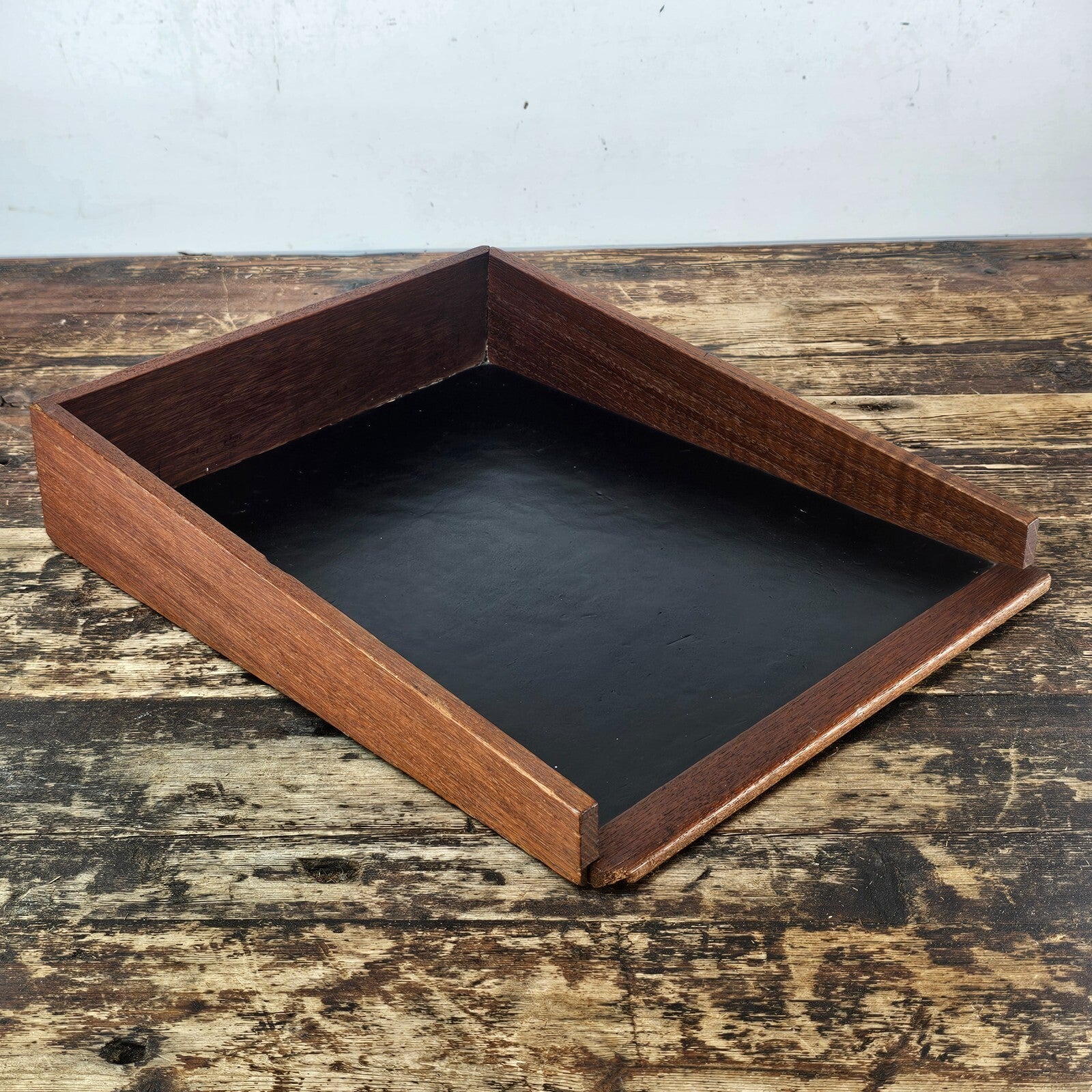 Jens Risom Style Vintage Walnut Letter Tray  (1950s-1960s)